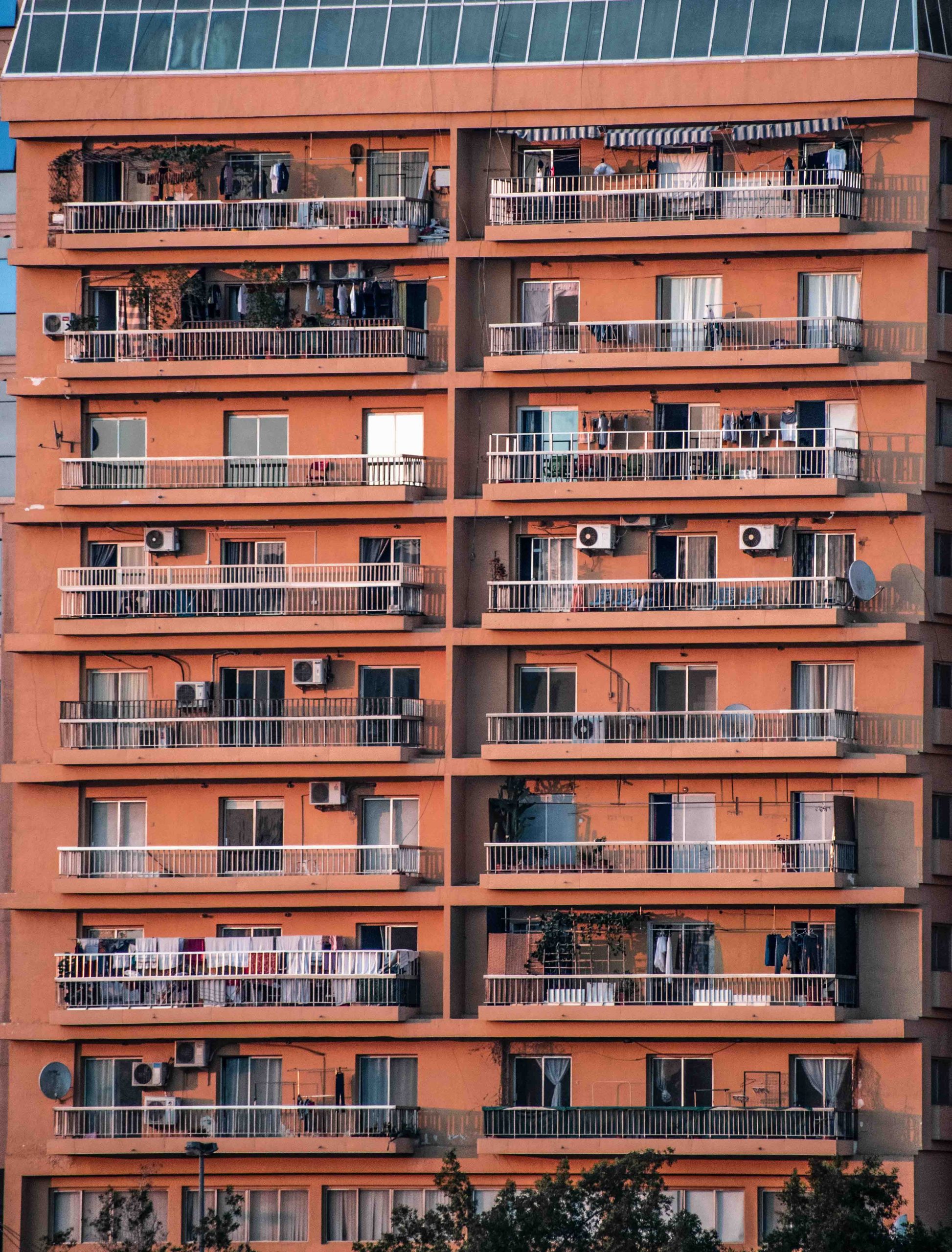 Balcones en un edificio de viviendas.
